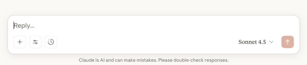 Claude AI interface showing warning message to double-check AI responses for accuracy